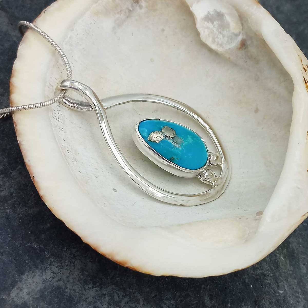Mexican Turquoise Silver Pendant