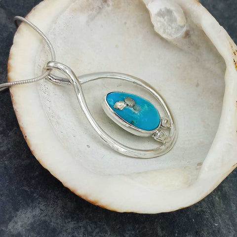 Mexican Turquoise Silver Pendant