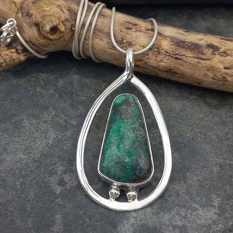 Chrysocolla Bespoke Silver Necklace