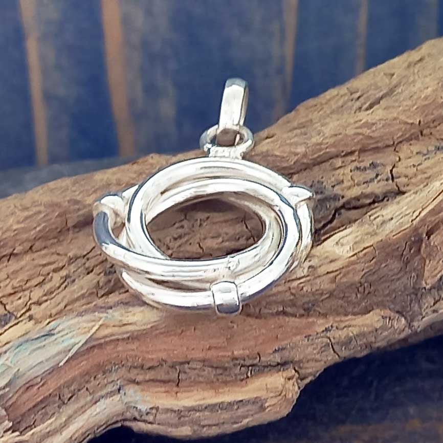 Entwined bead silver necklaced