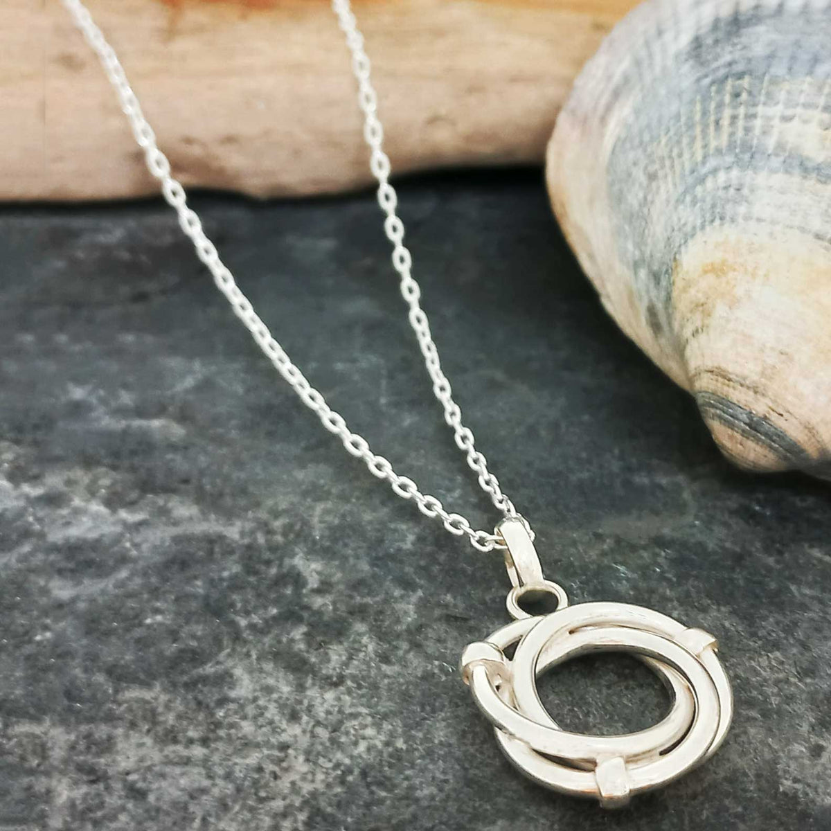 Entwined Circle Handmade Silver Necklace Main image