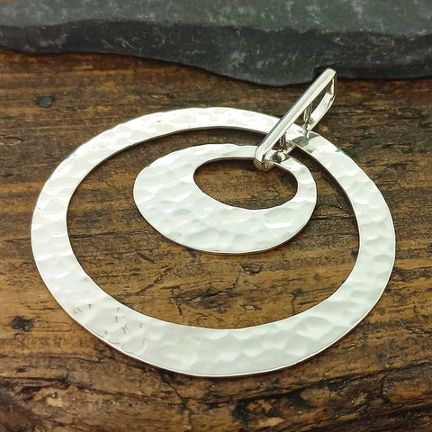 Handmade nested oval sterling silver necklace