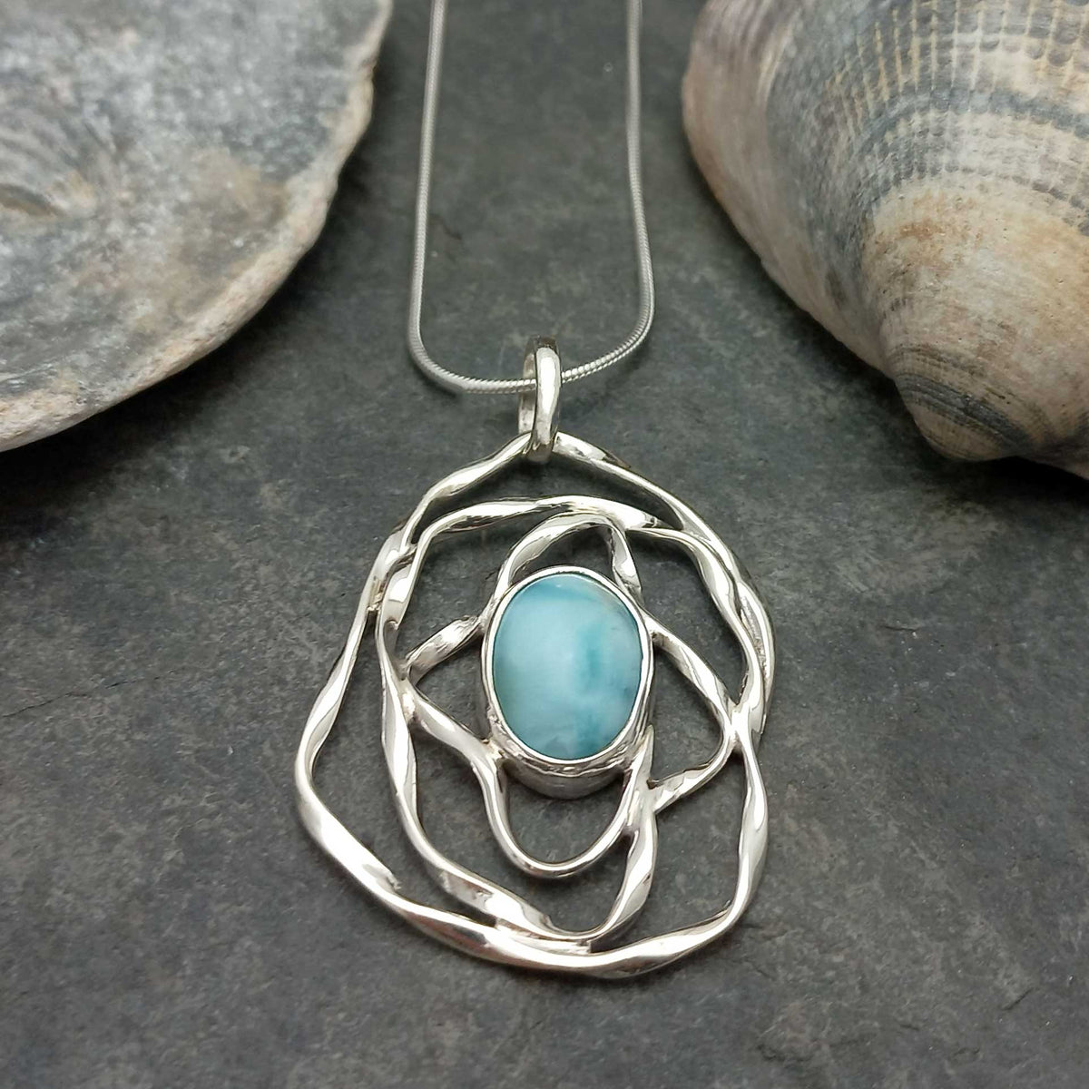 Sterling silver Larimar pendant