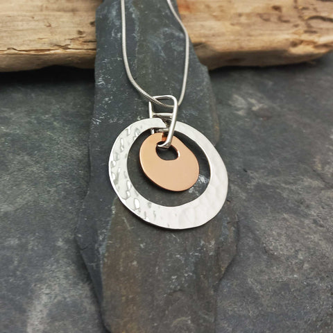 Mexican silver handmade necklace with copper