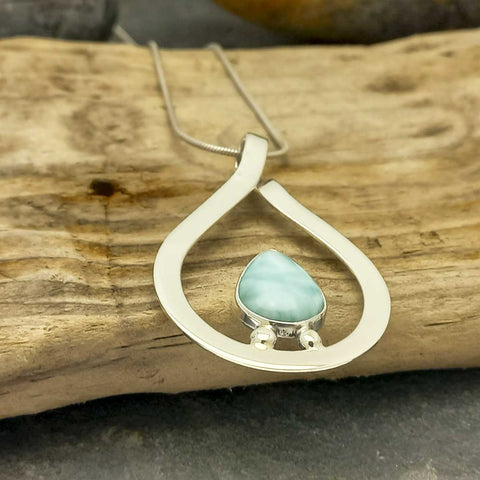 Larimar handmade sterling silver necklace