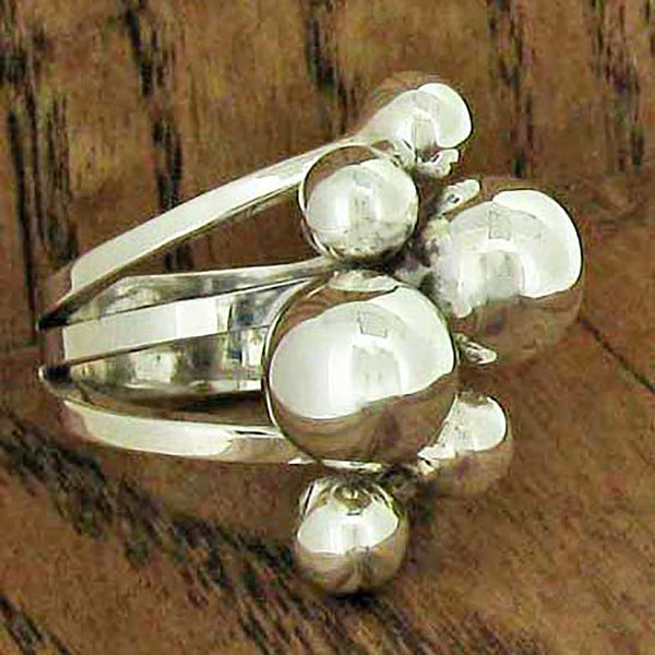 Silver Ring with Balls