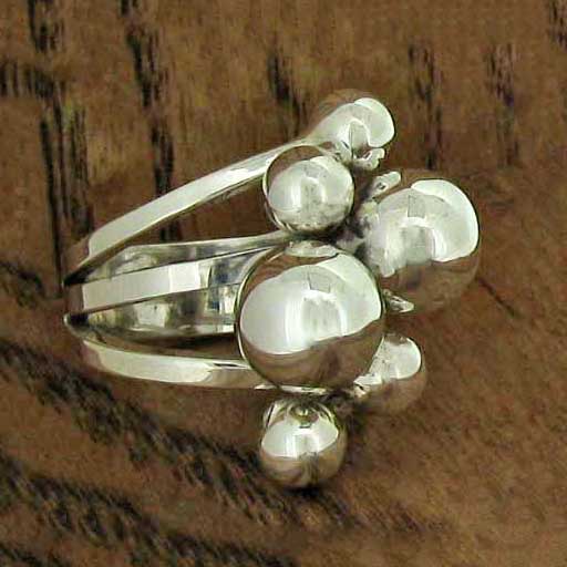 Silver Ring with Balls