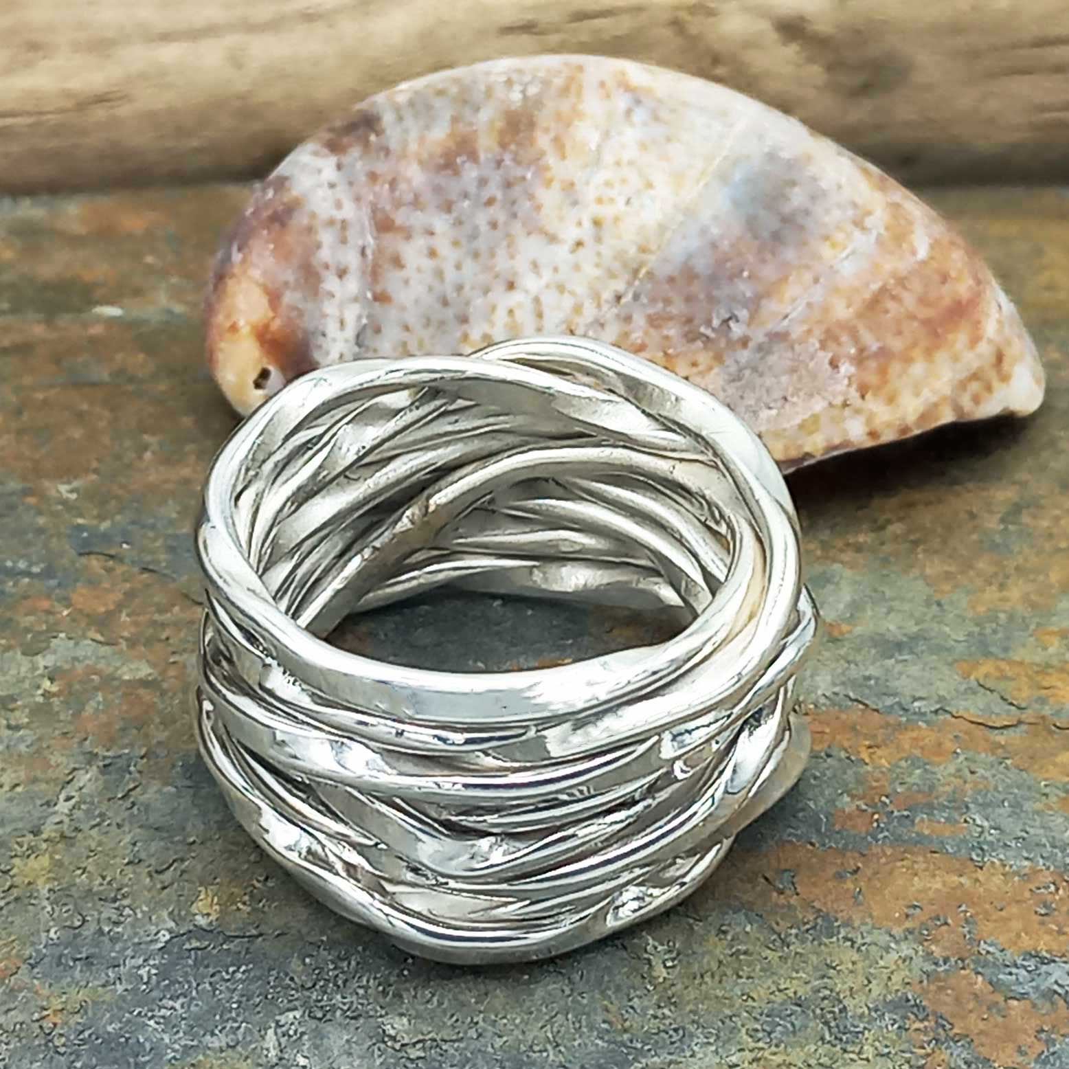 Handmade chunky silver ring