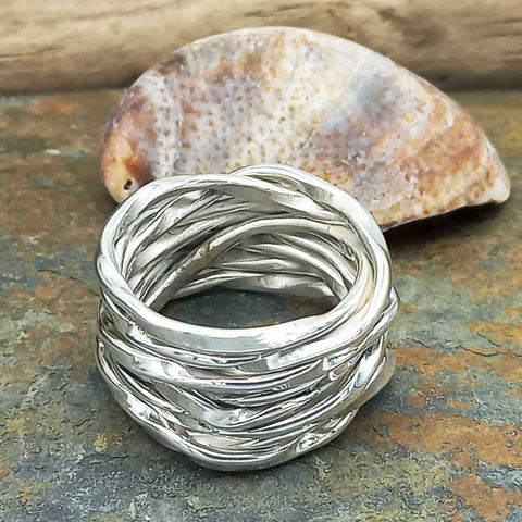Handmade chunky silver ring