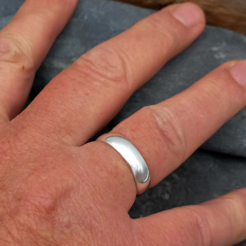 Mexican silver simple band ring