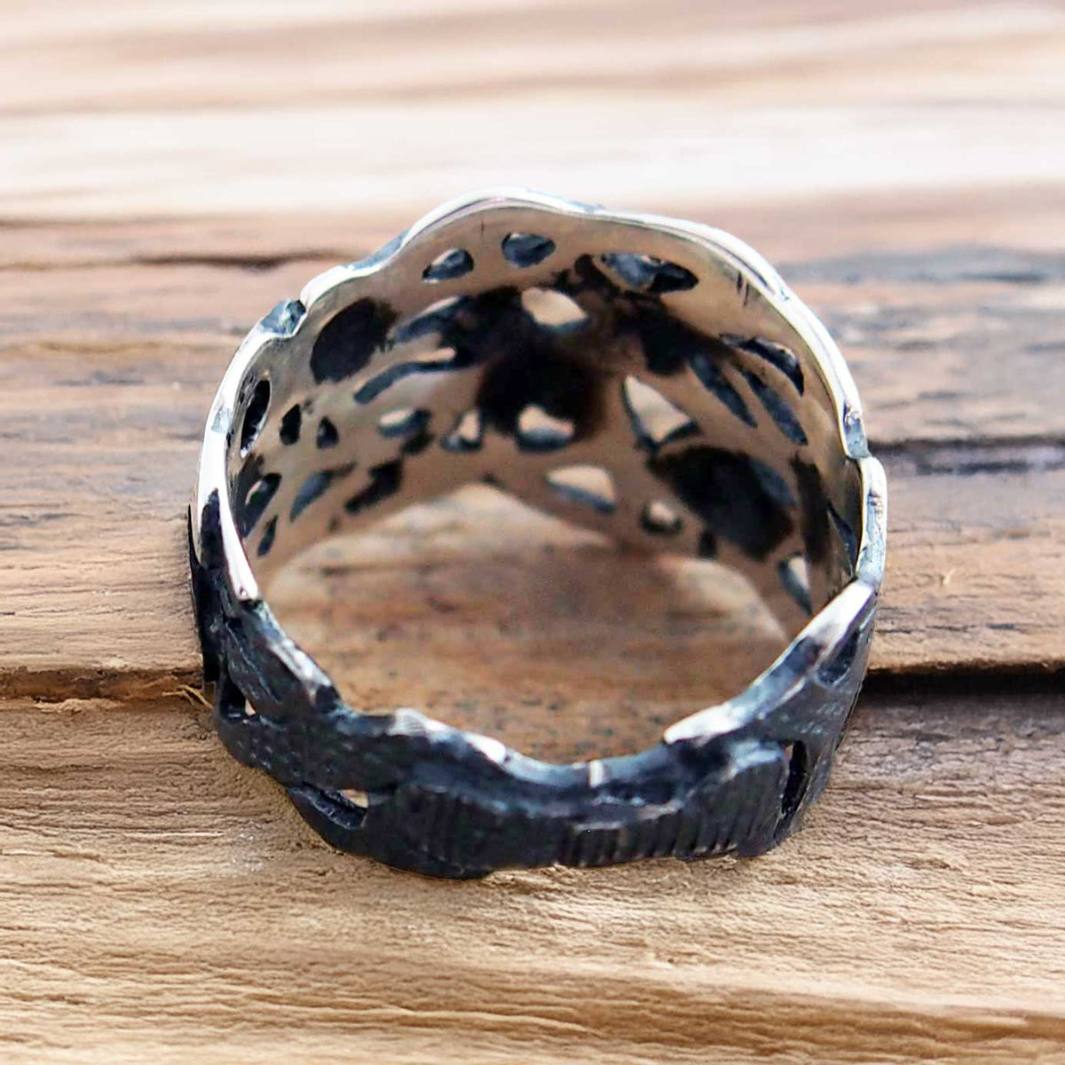 Hummingbird Oxidised Silver Ring (75)