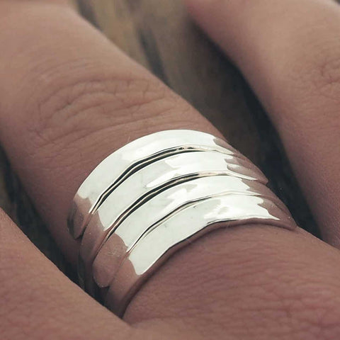Hammered Silver Wrap Ring