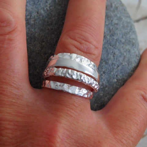 Unusual sterling silver ring
