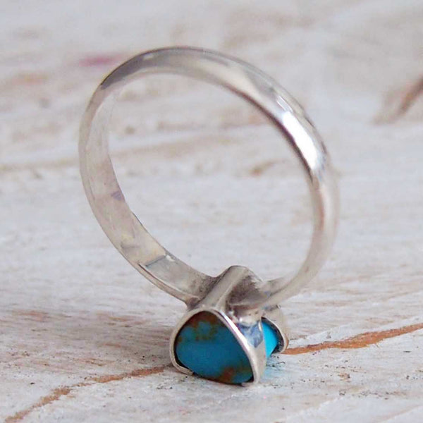 handmade Mexican silver ring with turquoise stone
