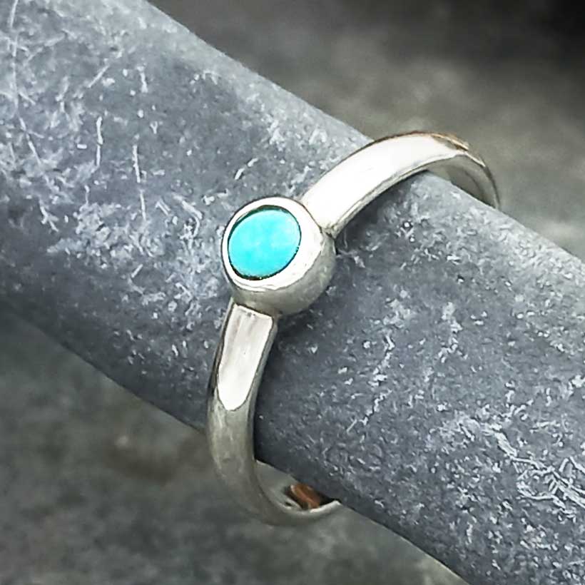 Turquoise Bubble Stone Silver Ring