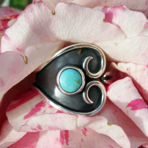 Handmade silver ring with Turquoise stone