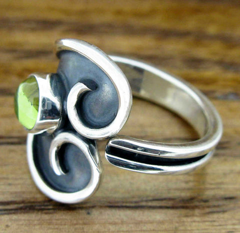 Handmade Silver Peridot ring
