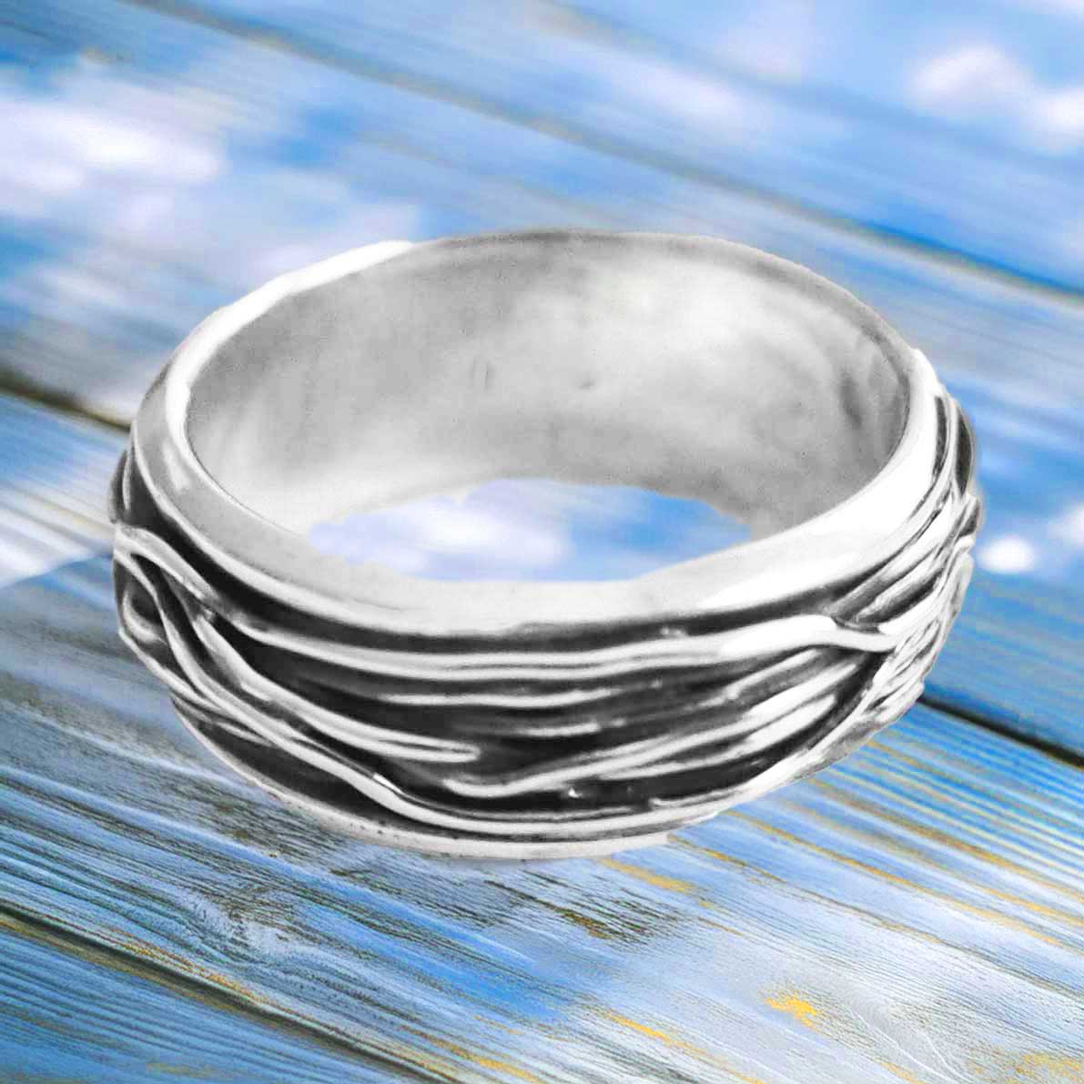 Weaved Strands Silver Ring Main image