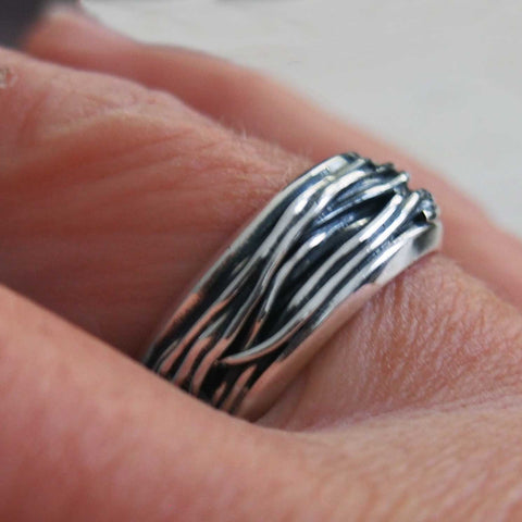 Oxidised Sterling silver ring