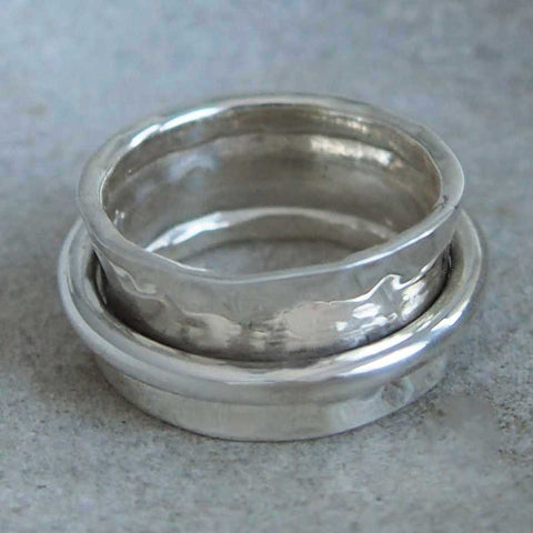 Handmade chunky silver band