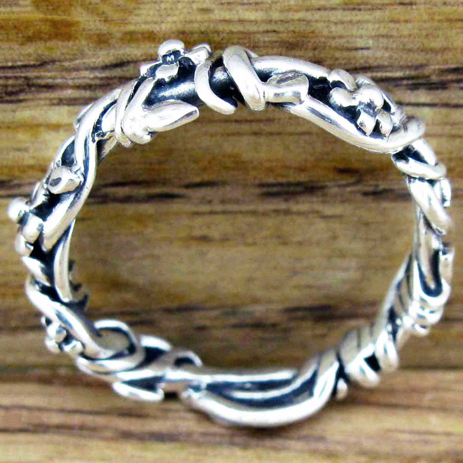 Twisting Flowers Silver Ring (246)