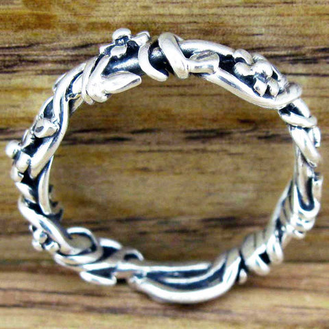 Twisting Flowers Silver Ring (246)