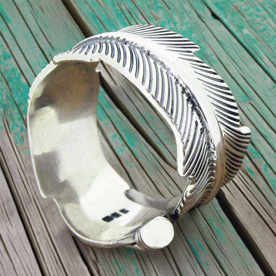 Handmade Feather Silver Ring Main image