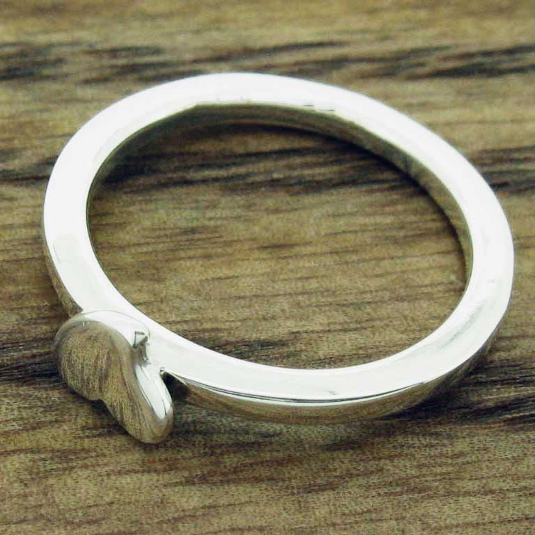 Heart handmade silver ring