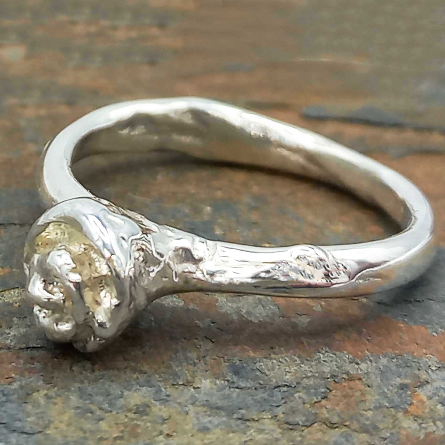 Organic sterling silver handmade ring
