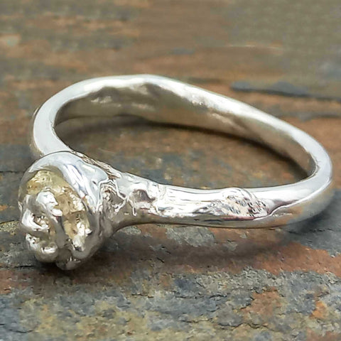 Organic sterling silver handmade ring