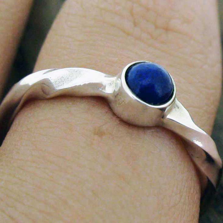 Lapis sterling silver ring