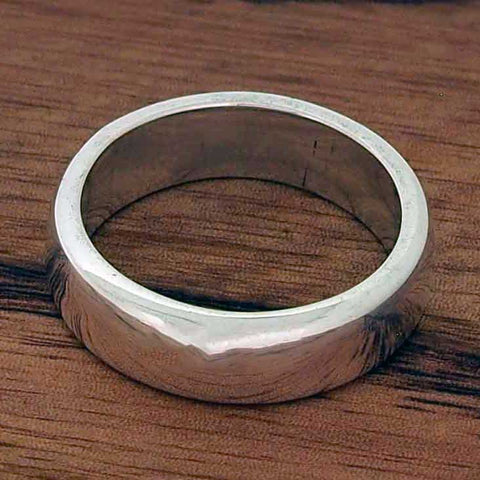 Polished chunky sterling silver band