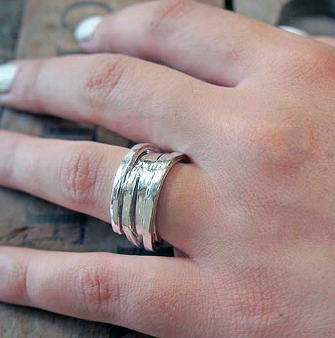Chunky Hammered Silver ring