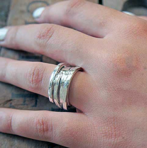 Chunky Hammered Silver ring