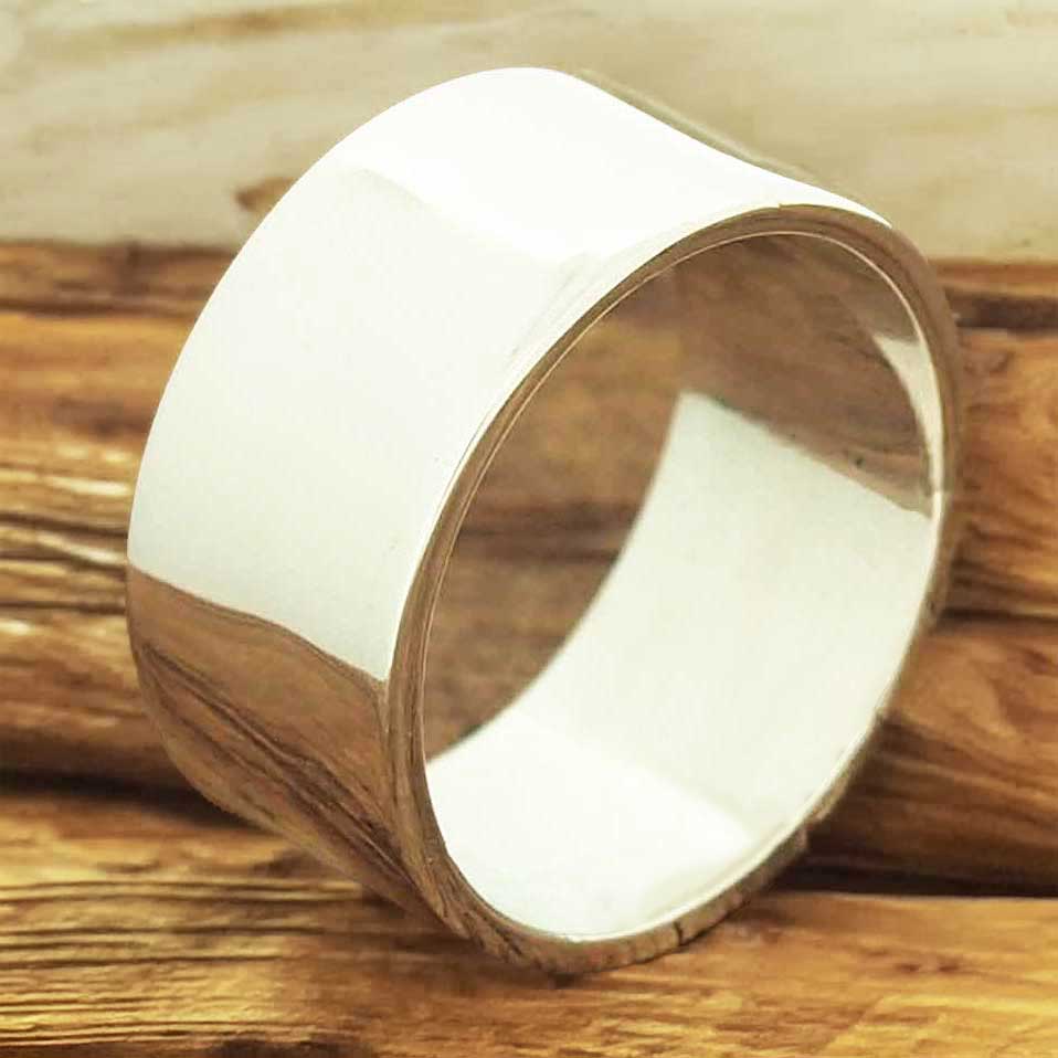 Smooth Chunky Band Silver Ring Main image