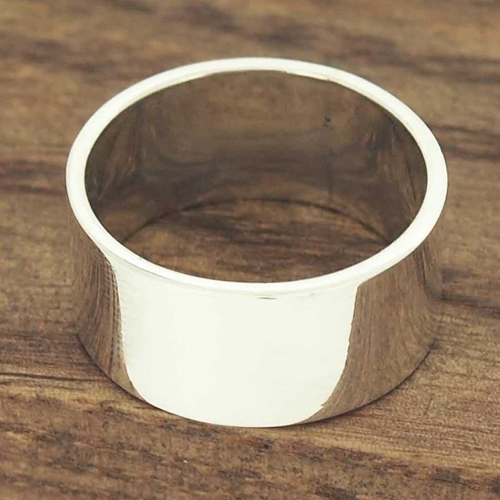 Smooth Chunky Band Silver Ring (303) Secondary image
