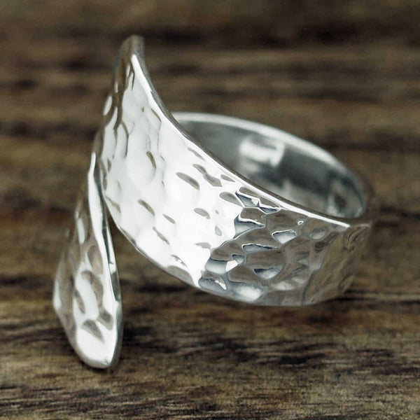 Beaten chunky silver ring