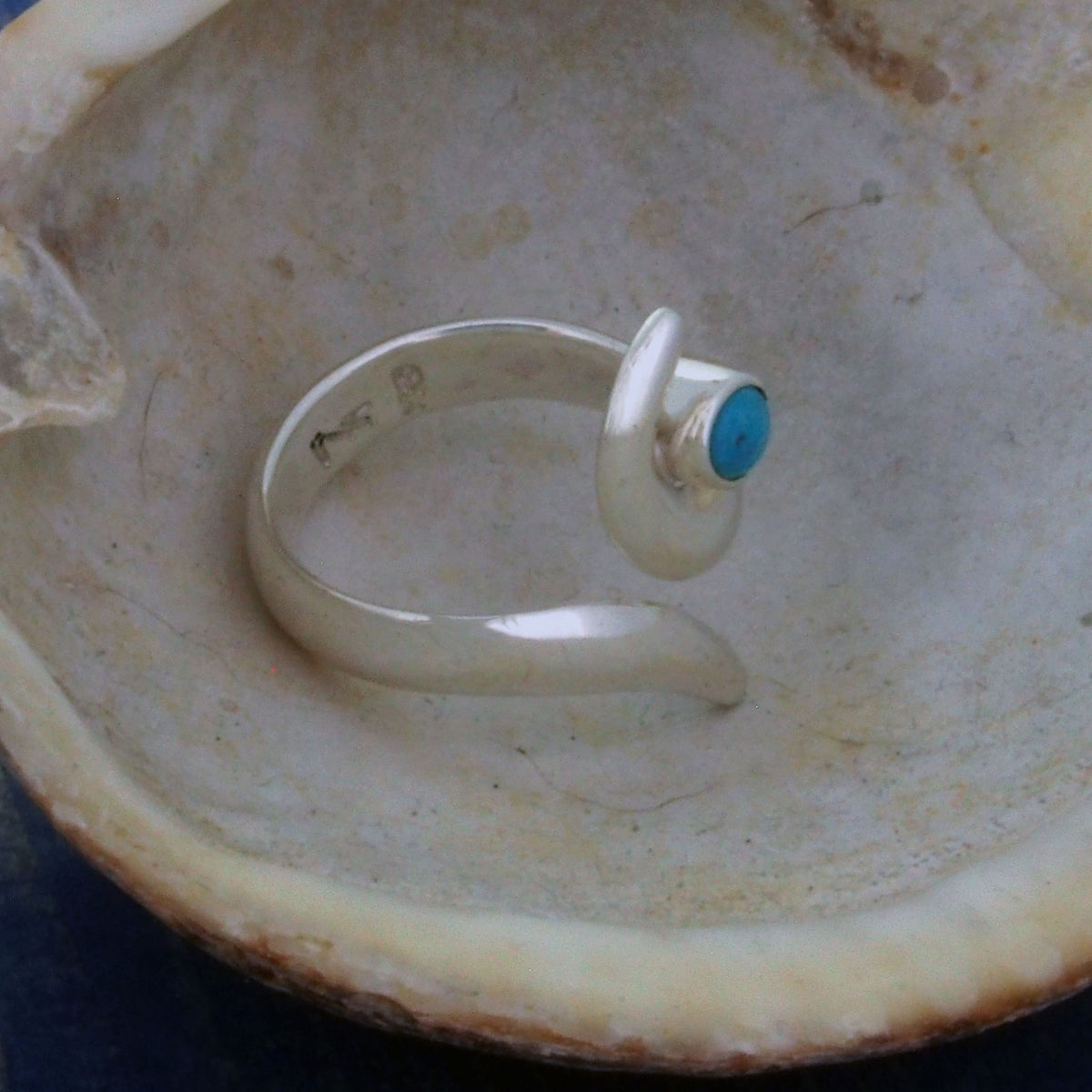 Cuernita Turquoise Silver Ring (319)