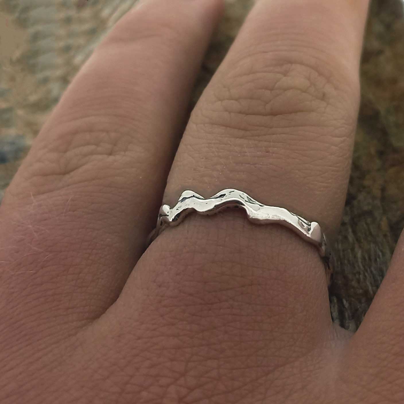 Thin Twist Silver Ring (324) Secondary image