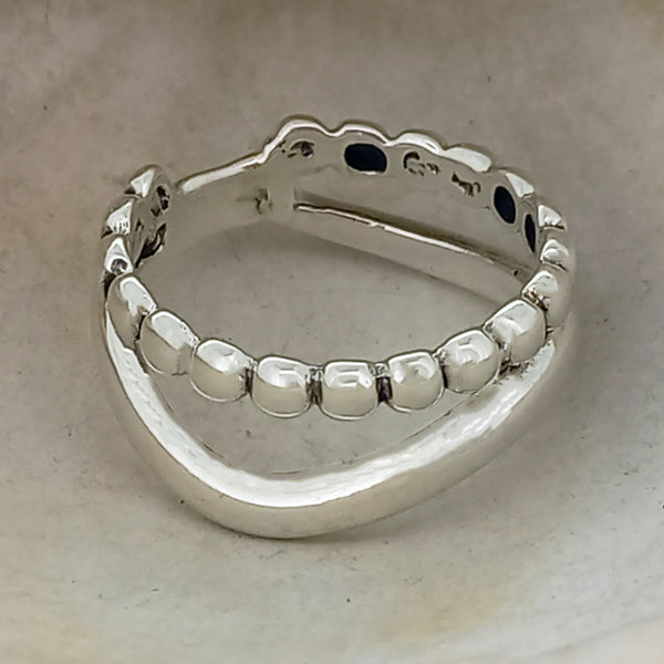 Tribal design silver ring