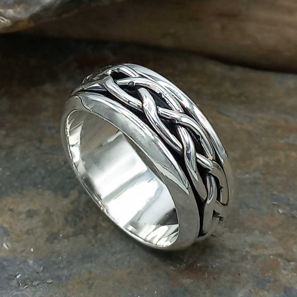 Hanmade silver spinner ring