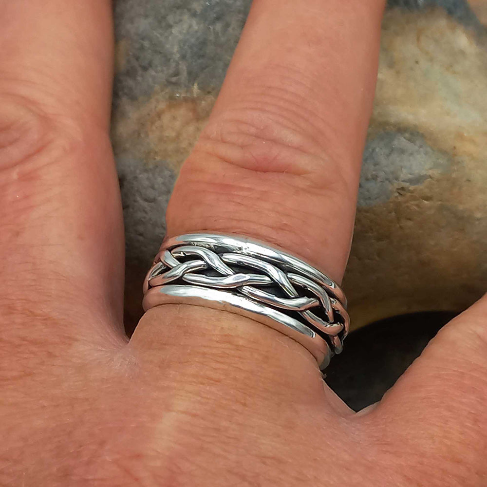 Genuine Sterling Silver Ring Celtic Band Solid Hallmarked 925 Handmade