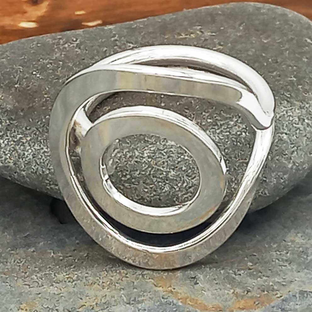 Handmade Sterling Silver wrapped circle ring
