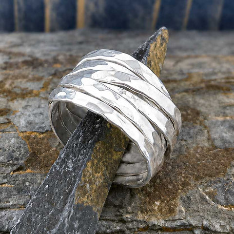 Sterling silver chunky ring handmade by Mexican artisans