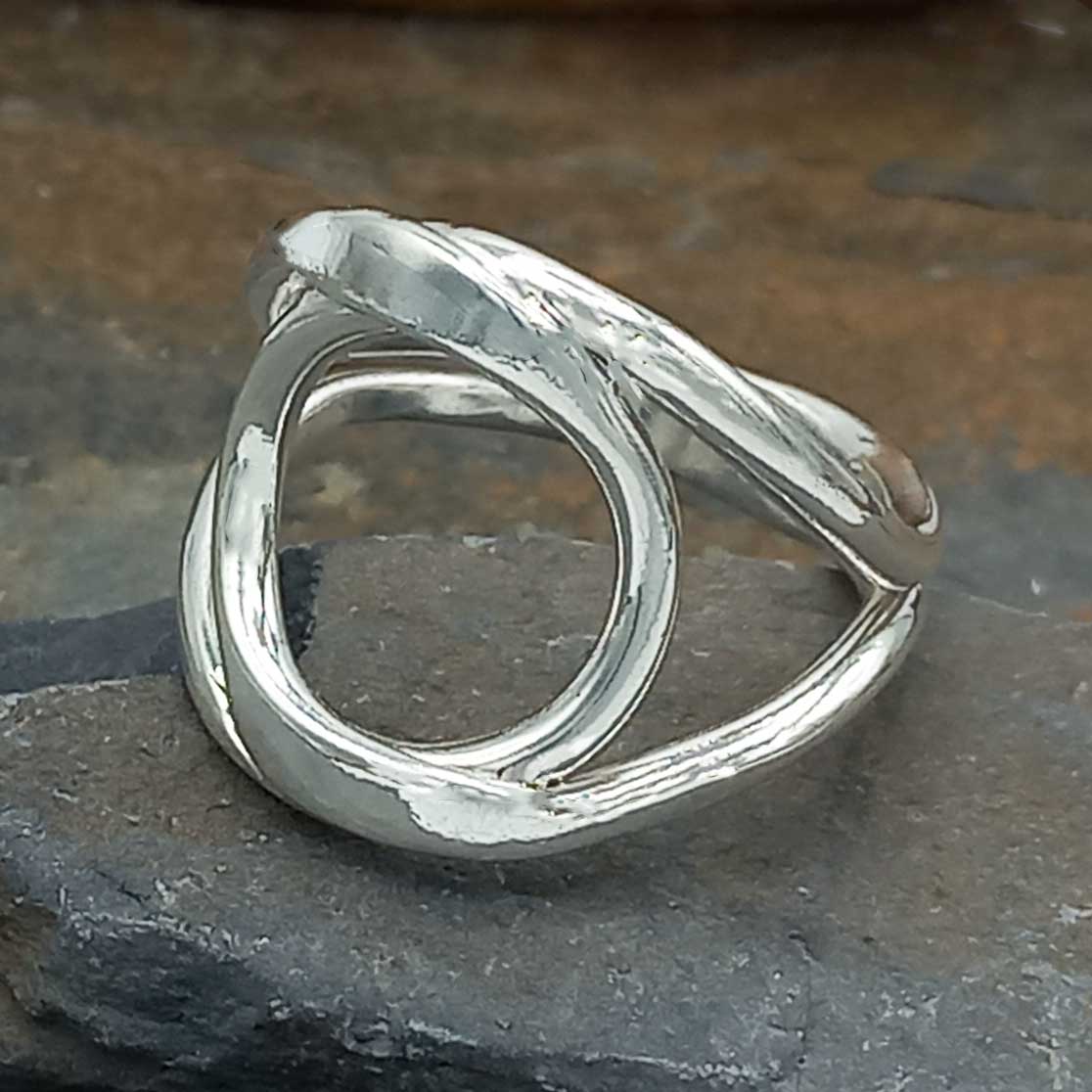 Looped Circle Silver Ring