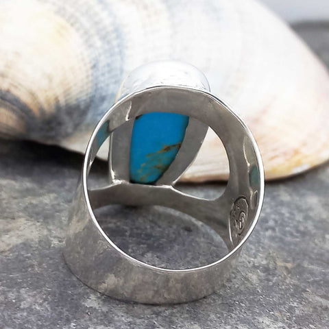 Back of a Turquoise silver ring