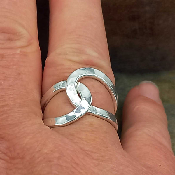 Looped Mexican silver ring