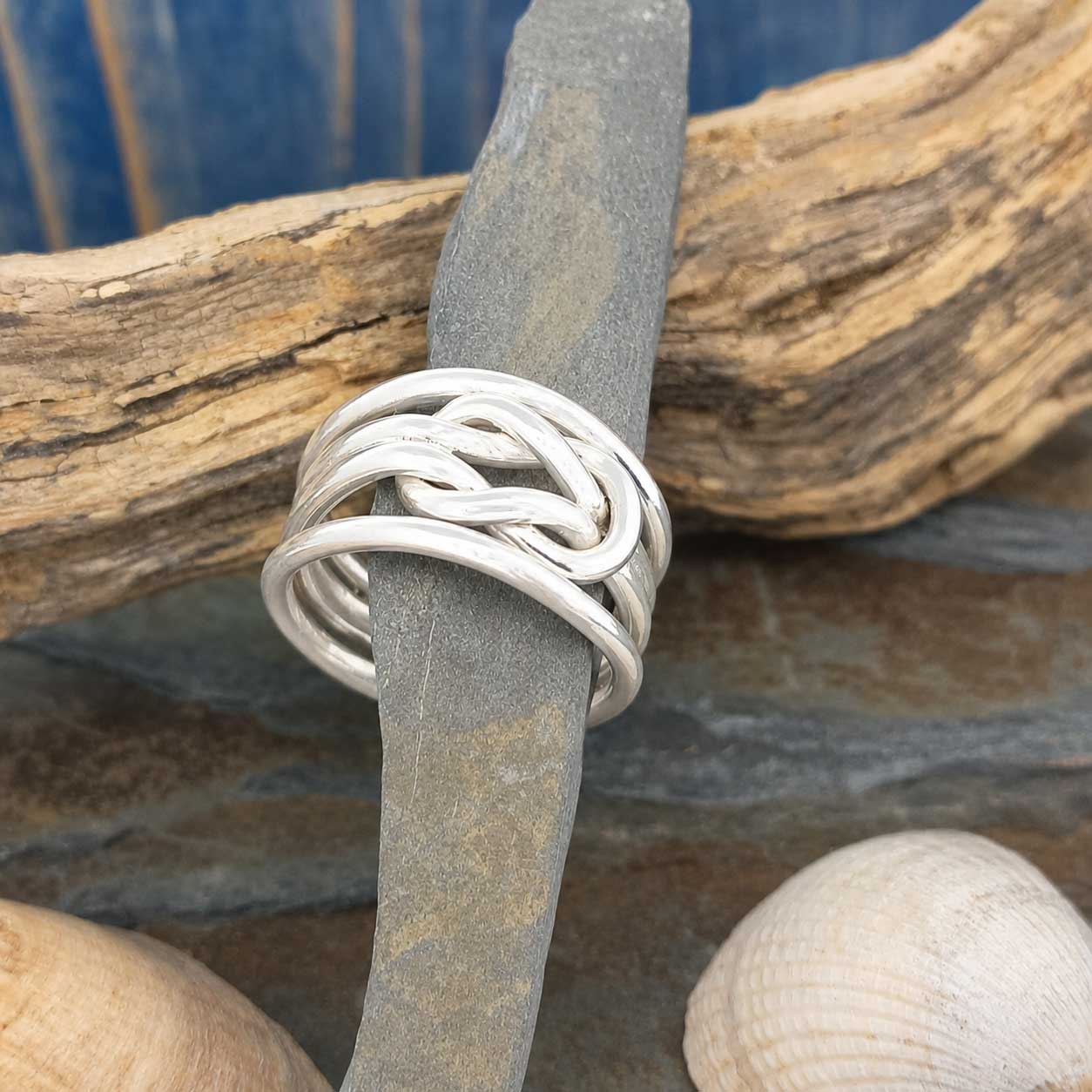 Chunky Silver Mexican infinity band ring