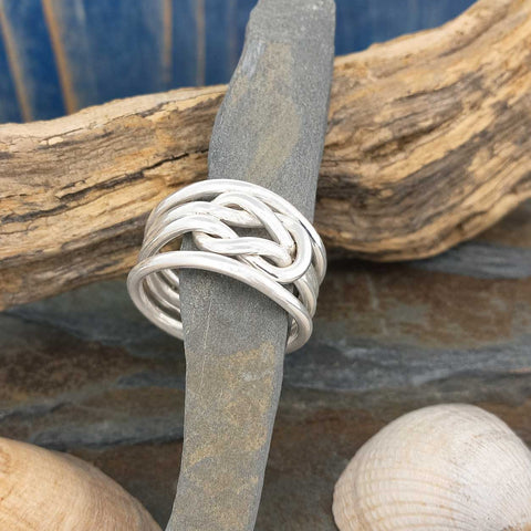 Chunky Silver Mexican infinity band ring