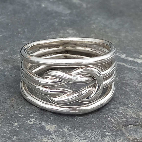 Unusual sterling silver infinity ring
